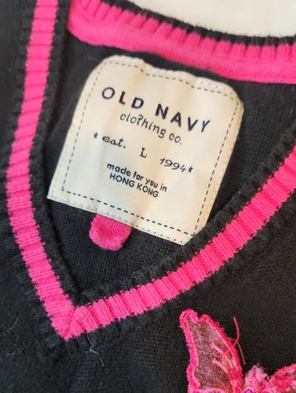 Kids Black and Pink Sleeveless Knit Vest